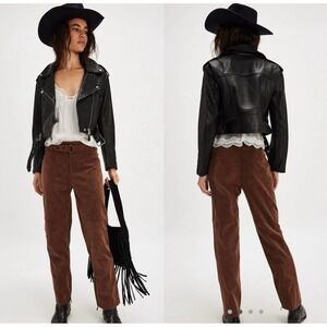 Free People‎ We The Free Titan Vegan Suede Pants Brown 27